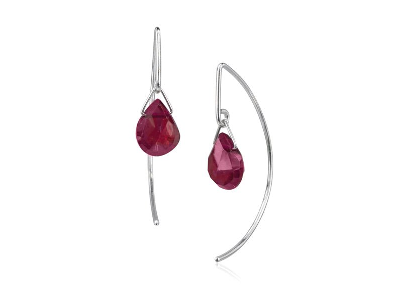 Lantern Garnet Arc Dangle Earrings - Pamela Lauz Jewellery