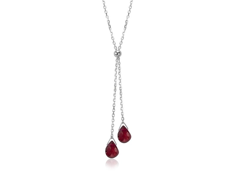 Lantern Garnet Dainty Lariat Necklace - Pamela Lauz Jewellery