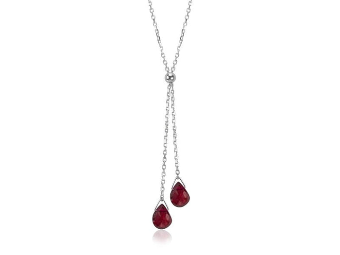Lantern Garnet Dainty Lariat Necklace - Pamela Lauz Jewellery