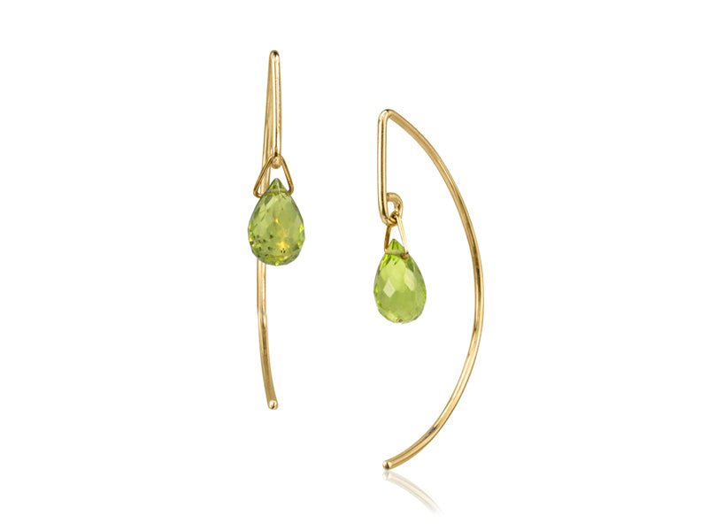 Lantern Peridot Arc Dangle Earrings - Pamela Lauz Jewellery