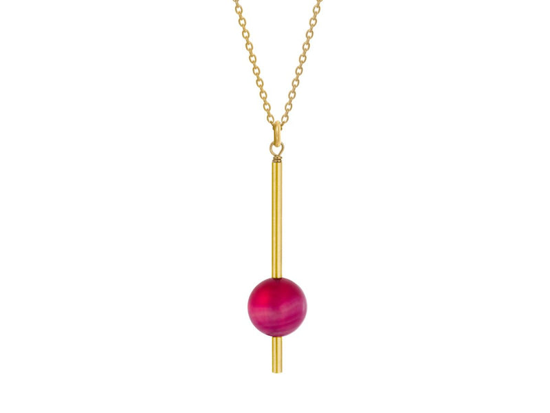 Pendulum Pink Agate Necklace - Pamela Lauz Jewellery