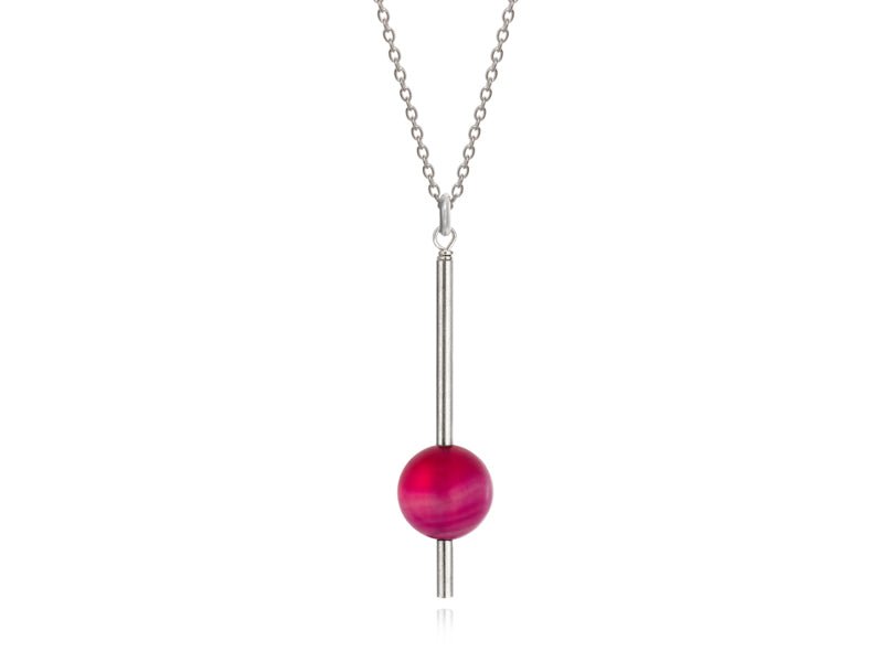 Pendulum Pink Agate Necklace - Pamela Lauz Jewellery