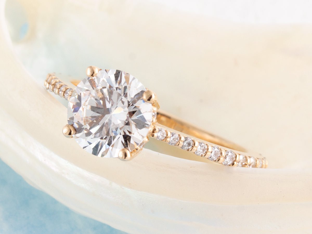 Ruth 1.5ct Moissanite Hidden Halo Ring in 14K Gold - Pamela Lauz Jewellery