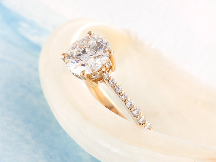 Ruth 1.5ct Moissanite Hidden Halo Ring in 14K Gold - Pamela Lauz Jewellery