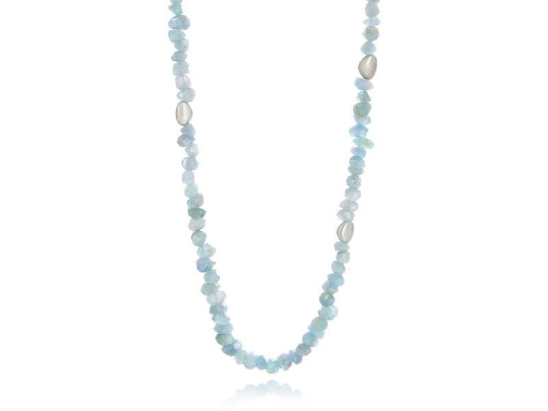 Terra Pebble Aquamarine Opera Necklace - Pamela Lauz Jewellery