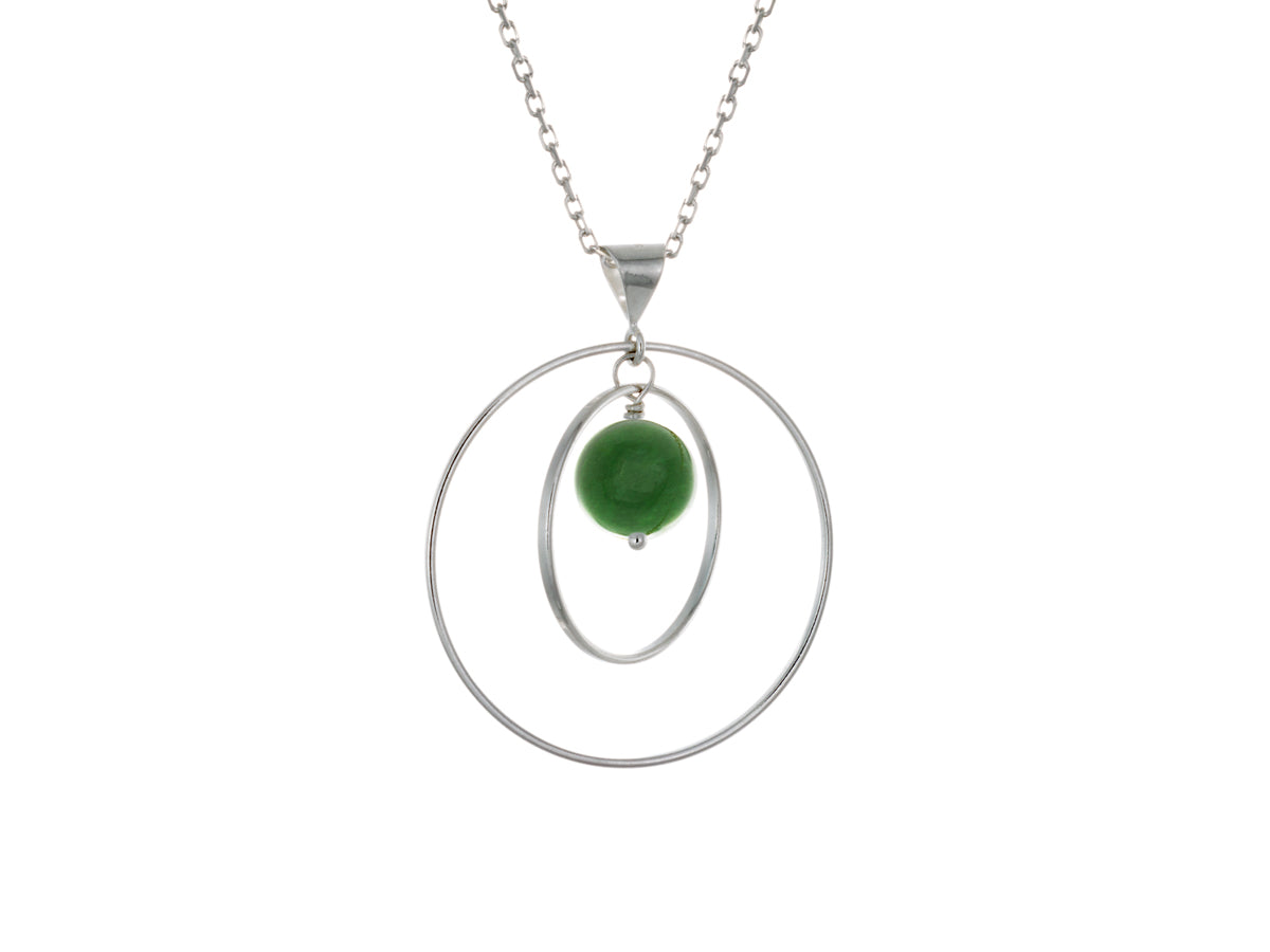 Pamela Lauz - Orbit Green BC Jade Loop Necklace