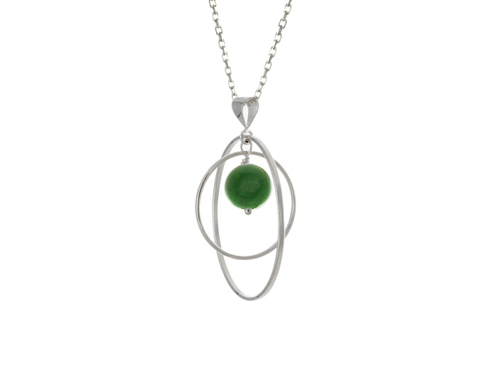 Pamela Lauz - Orbit Green BC Jade Loop Necklace