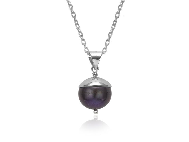 Acorn Black Pearl Pendant Necklace - Pamela Lauz Jewellery
