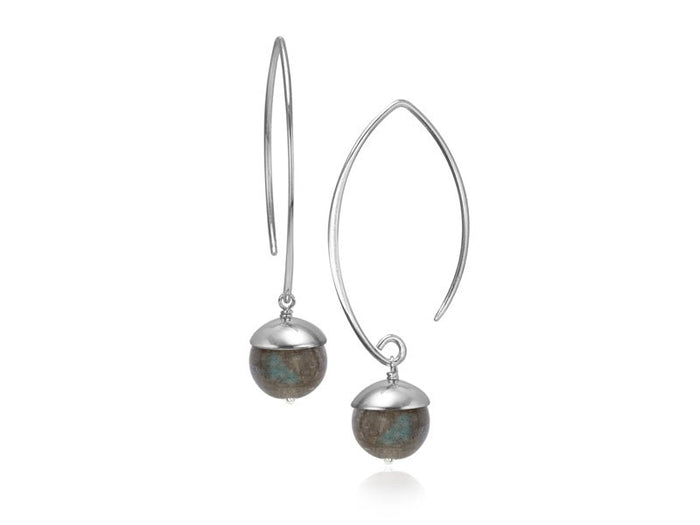 Acorn Labradorite Silver Drop Earrings - Pamela Lauz Jewellery