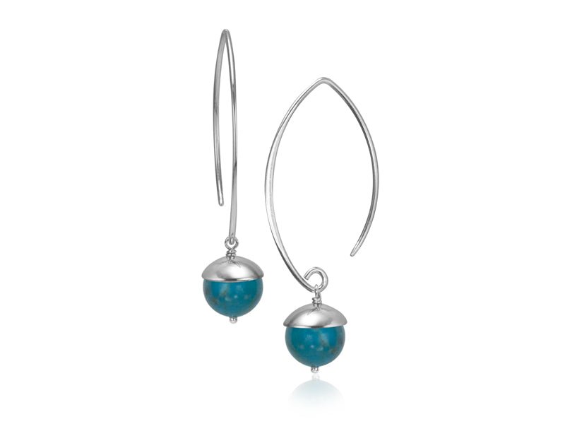 Acorn Turquoise Silver Drop Earrings - Pamela Lauz Jewellery