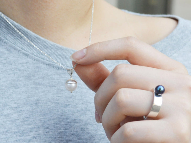 Acorn White Pearl Pendant Necklace - Pamela Lauz Jewellery
