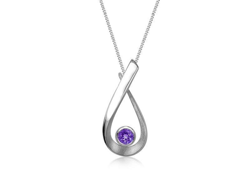 Aqua Amethyst Pear Shaped Necklace - Pamela Lauz Jewellery