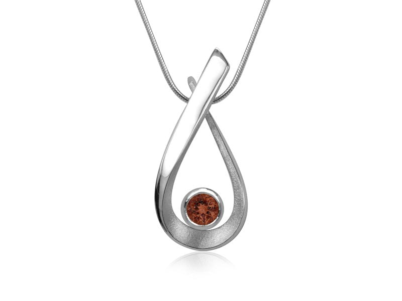 Aqua Garnet Pear Shaped Necklace - Pamela Lauz Jewellery