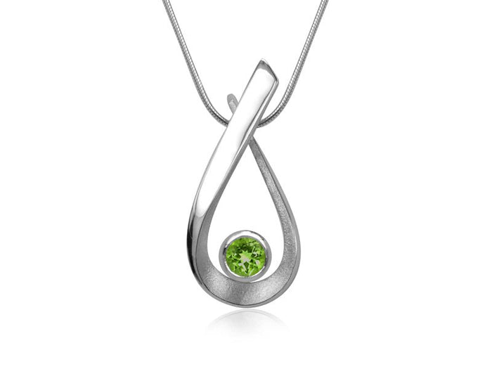 Aqua Peridot Pear Shaped Necklace - Pamela Lauz Jewellery