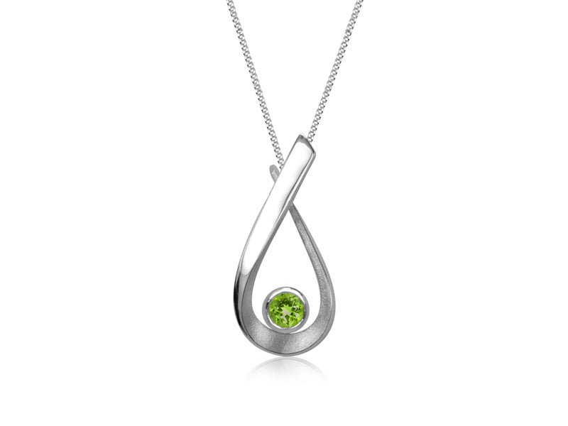 Aqua Peridot Pear Shaped Necklace - Pamela Lauz Jewellery
