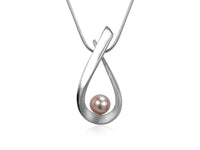 Aqua Pink Pearl Pear Shaped Necklace - Pamela Lauz Jewellery