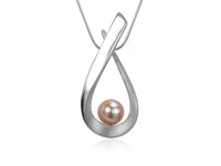 Aqua Pink Pearl Pear Shaped Necklace - Pamela Lauz Jewellery