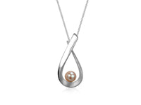 Aqua Pink Pearl Pear Shaped Necklace - Pamela Lauz Jewellery