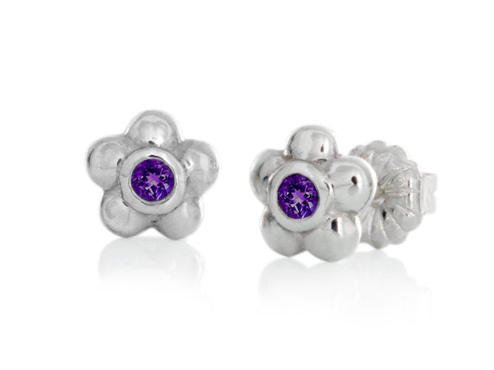 Blossom Dainty Amethyst Stud Earrings - Pamela Lauz Jewellery