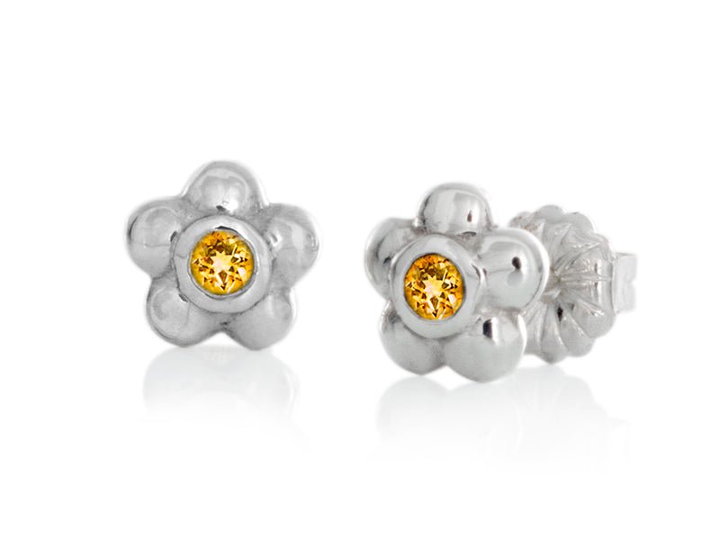 Blossom Dainty Citrine Stud Earrings - Pamela Lauz Jewellery