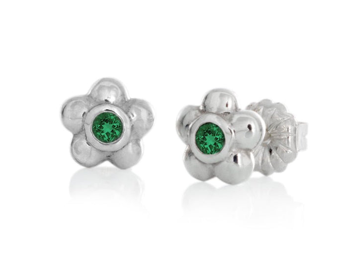 Blossom Dainty Emerald Stud Earrings - Pamela Lauz Jewellery