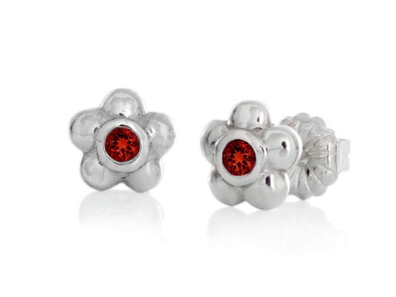 Blossom Dainty Garnet Stud Earrings - Pamela Lauz Jewellery