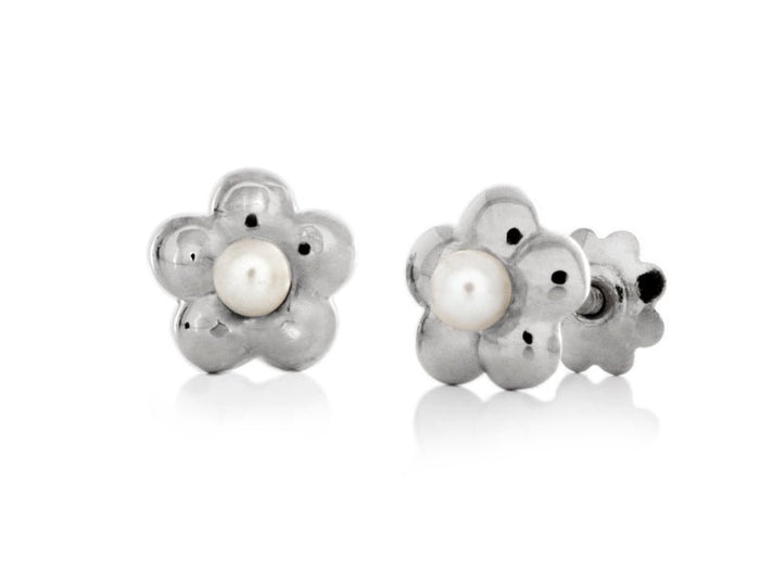 Blossom Dainty Pearl Gold Stud Earrings - Pamela Lauz Jewellery
