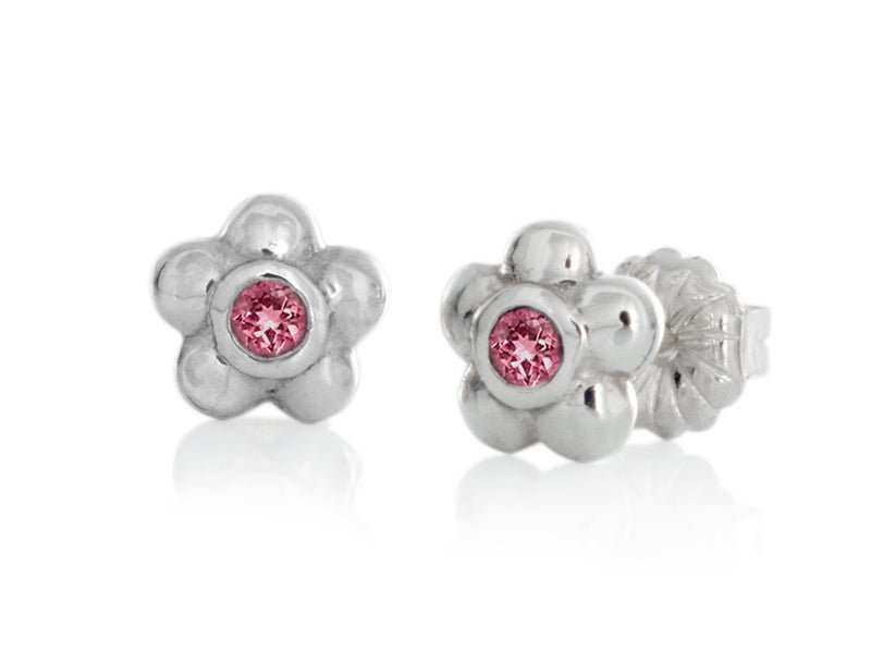 Blossom Dainty Pink Tourmaline Stud Earrings - Pamela Lauz Jewellery