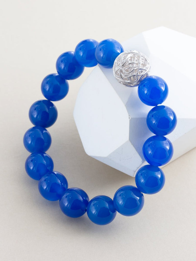 Blue Agate Silver Knot Bracelet - Pamela Lauz Jewellery
