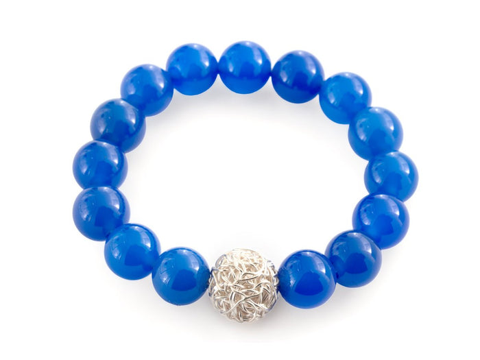 Blue Agate Silver Knot Bracelet - Pamela Lauz Jewellery
