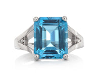 Blue Topaz and Diamonds Cocktail Ring - Pamela Lauz Jewellery
