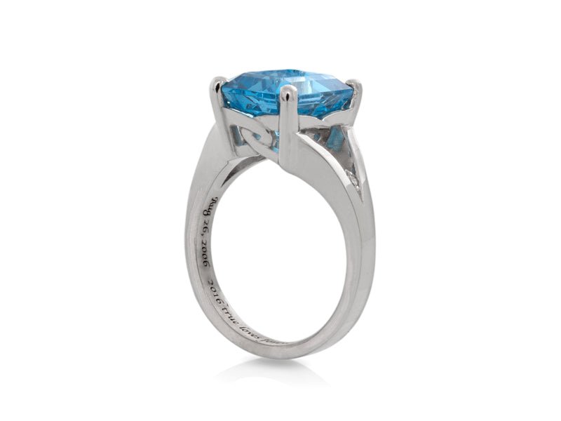 Blue Topaz and Diamonds Cocktail Ring - Pamela Lauz Jewellery