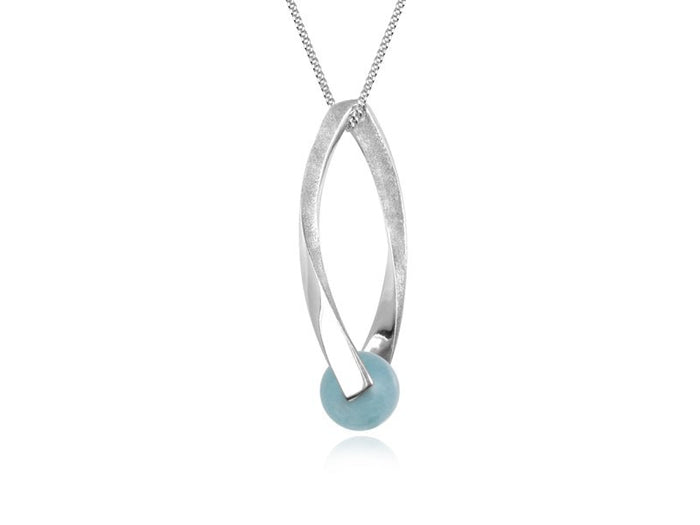 Candela Aquamarine Silver Necklace - Pamela Lauz Jewellery