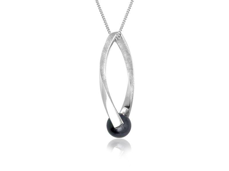 Candela Black Pearl Silver Necklace - Pamela Lauz Jewellery