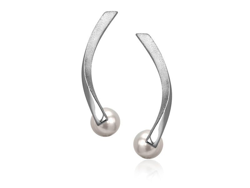 Candela White Pearl Silver Earrings - Pamela Lauz Jewellery