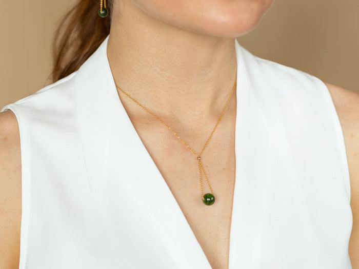 Chandelier BC Jade Dainty Necklace - Pamela Lauz Jewellery