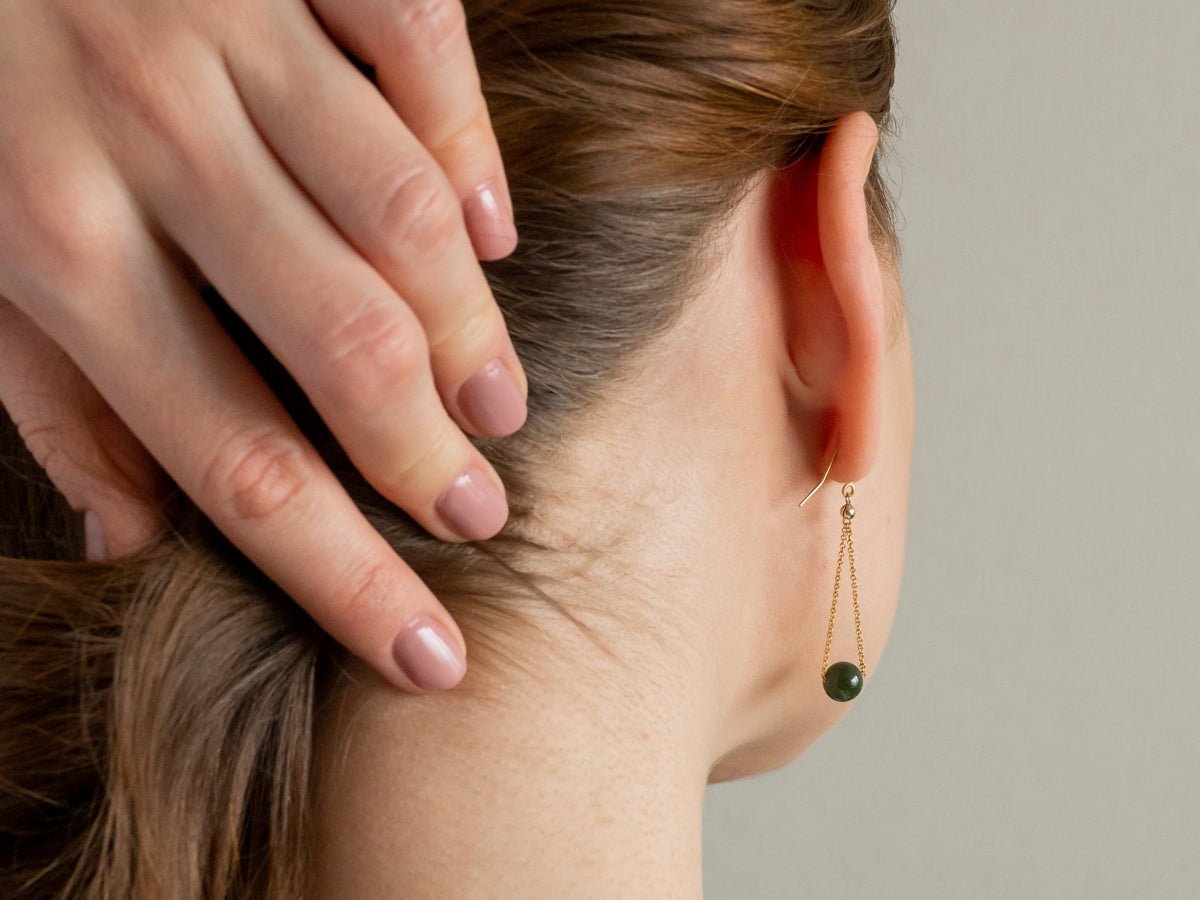 Chandelier BC Jade Long Dangle Earrings - Pamela Lauz Jewellery