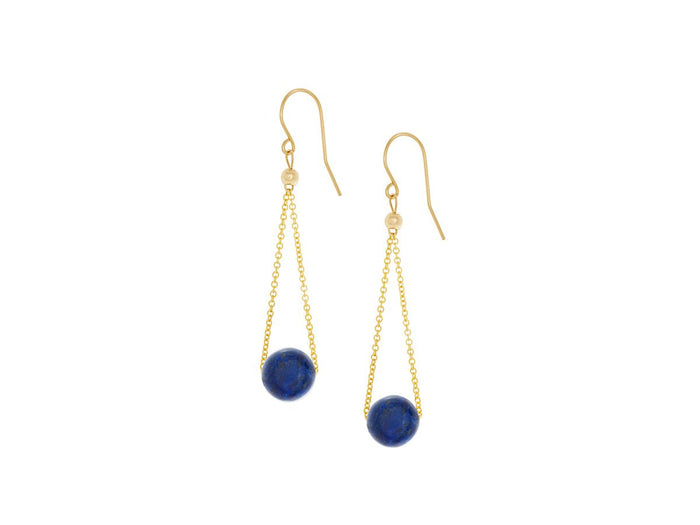Chandelier Lapis Lazuli Long Dangle Earrings - Pamela Lauz Jewellery