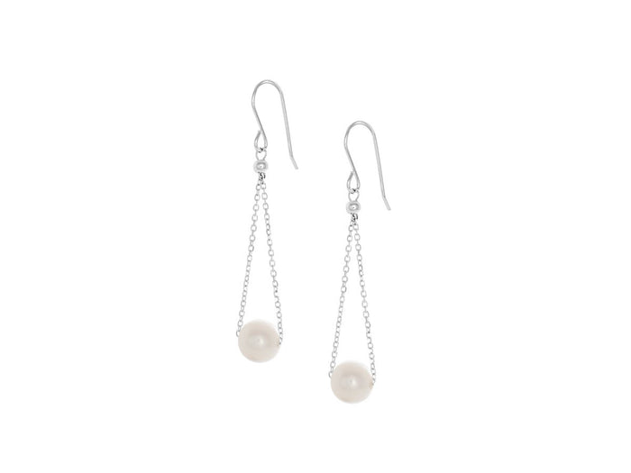 Chandelier White Pearl Long Dangle Earrings - Pamela Lauz Jewellery