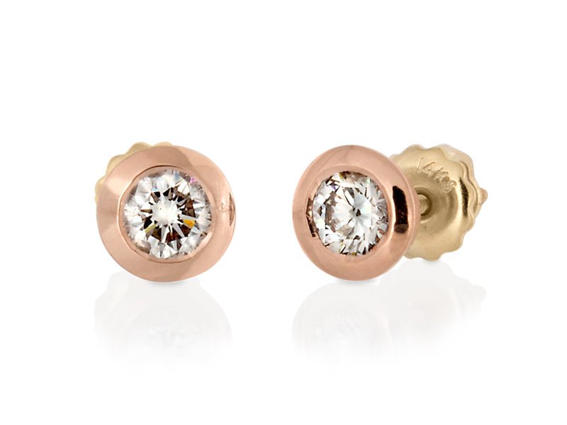 Confetti Rose Gold Diamond Earrings - Pamela Lauz Jewellery