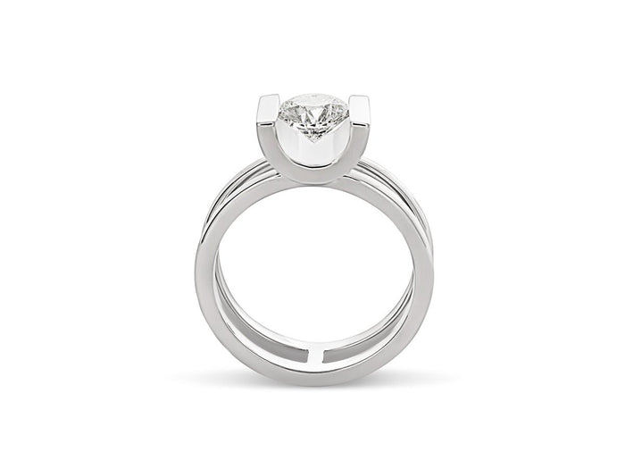 Crescent Interlocking Diamond Wedding Rings - Pamela Lauz Jewellery