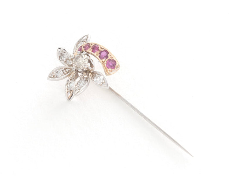 Diamond and Ruby Flower Earrings - Pamela Lauz Jewellery