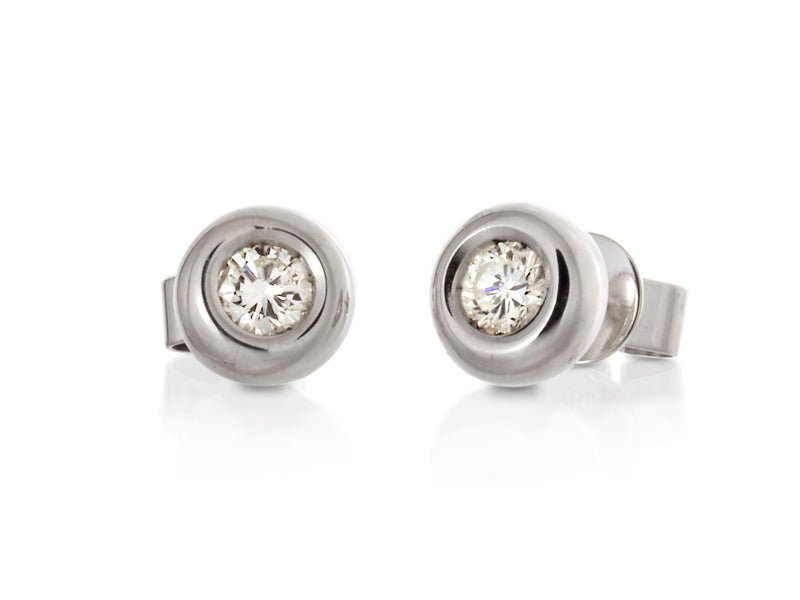 Diamond Bezel Stud Earrings - Pamela Lauz Jewellery