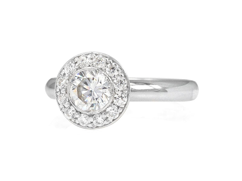 Dolci Round Halo Diamond Rings - Pamela Lauz Jewellery