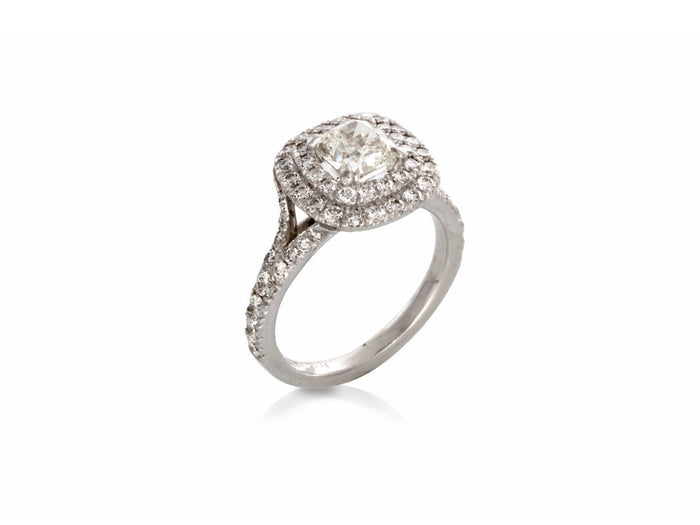 Double Halo Cushion Diamond Engagement Ring - Pamela Lauz Jewellery