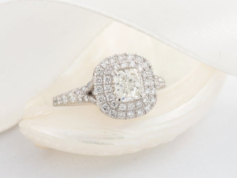 Double Halo Cushion Diamond Engagement Ring - Pamela Lauz Jewellery