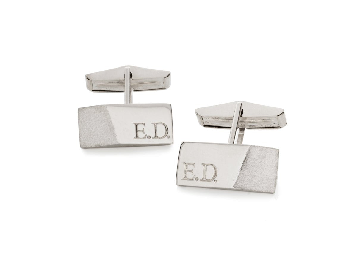 Edge Engraved Silver Cufflinks - Pamela Lauz Jewellery