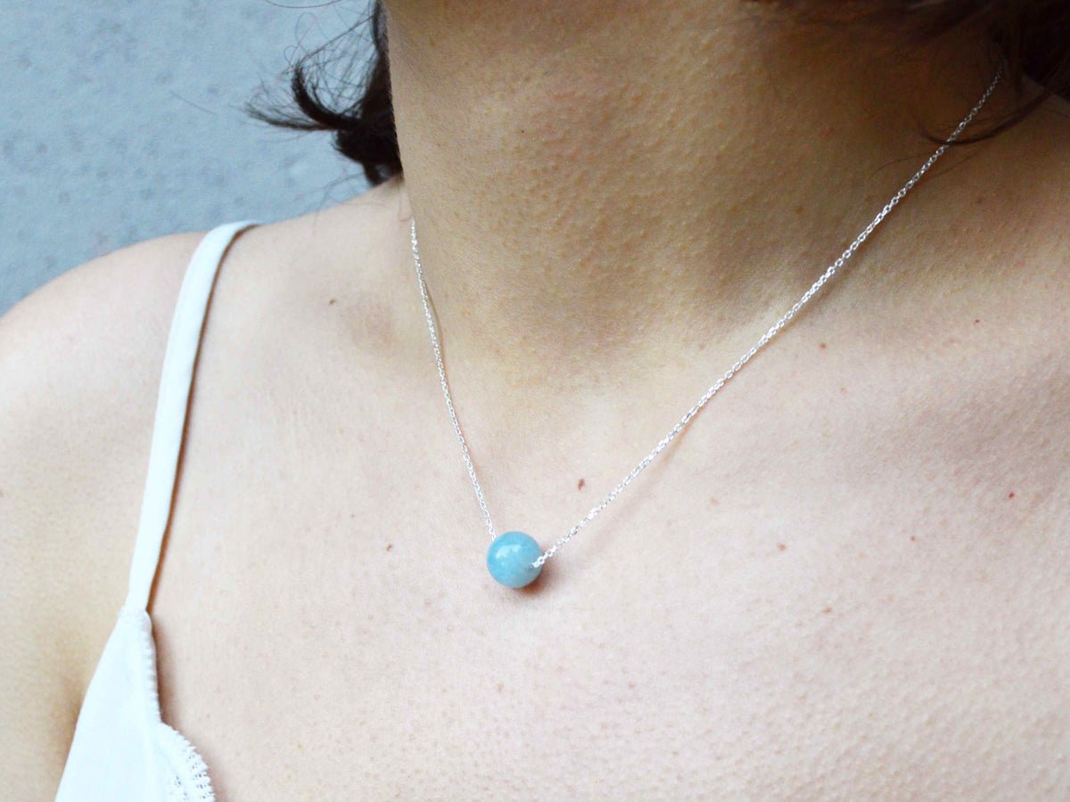 Element Aquamarine Slide Necklace - Pamela Lauz Jewellery