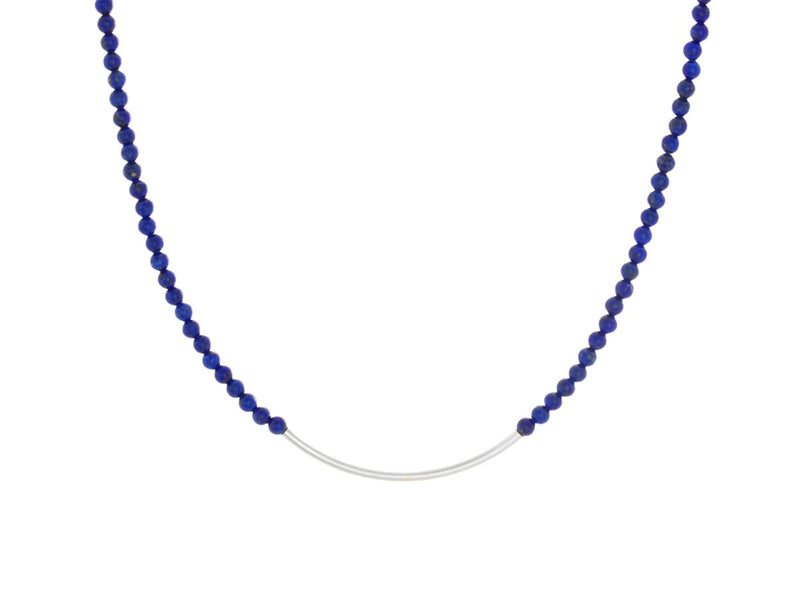 Element Lapis Lazuli Arc Silver and Gold Necklace - Pamela Lauz Jewellery