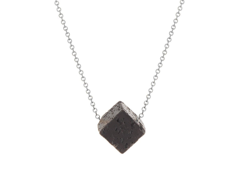 Element Lava Rock Cube Slide Necklace - Pamela Lauz Jewellery